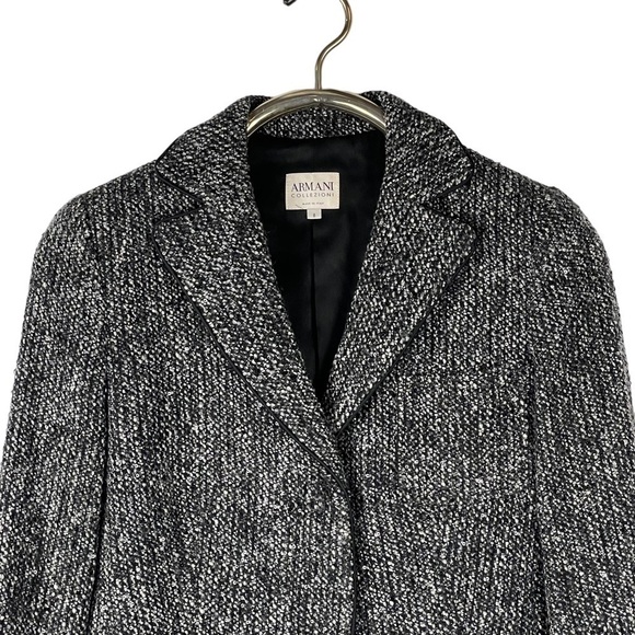 ARMANI COLLEZIONI TWEED SEQUIN BUTTON DOWN NOTCH COLLAR BLAZER JACKET - Picture 7 of 15